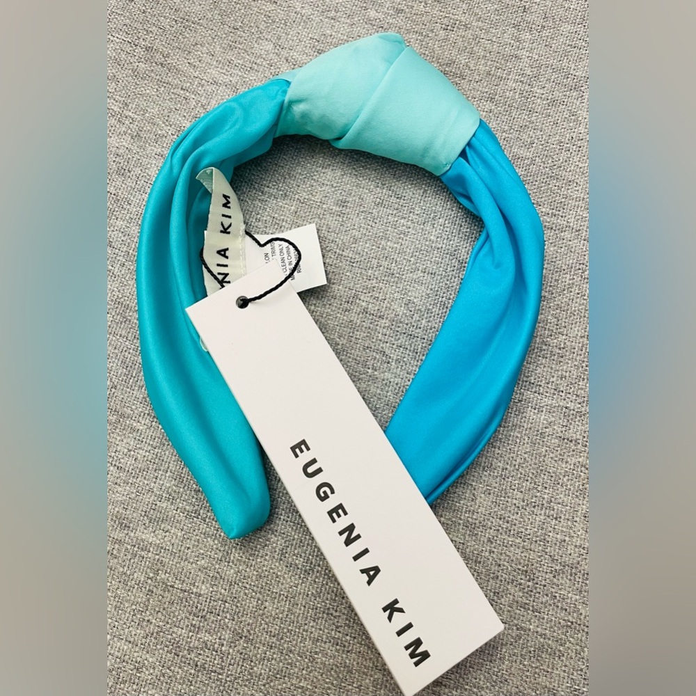 Eugenia Kim Karyn Knotted Aqua Colorblock Nylon Headband
